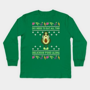 Vegan Ugly Christmas Sweater Kids Long Sleeve T-Shirt